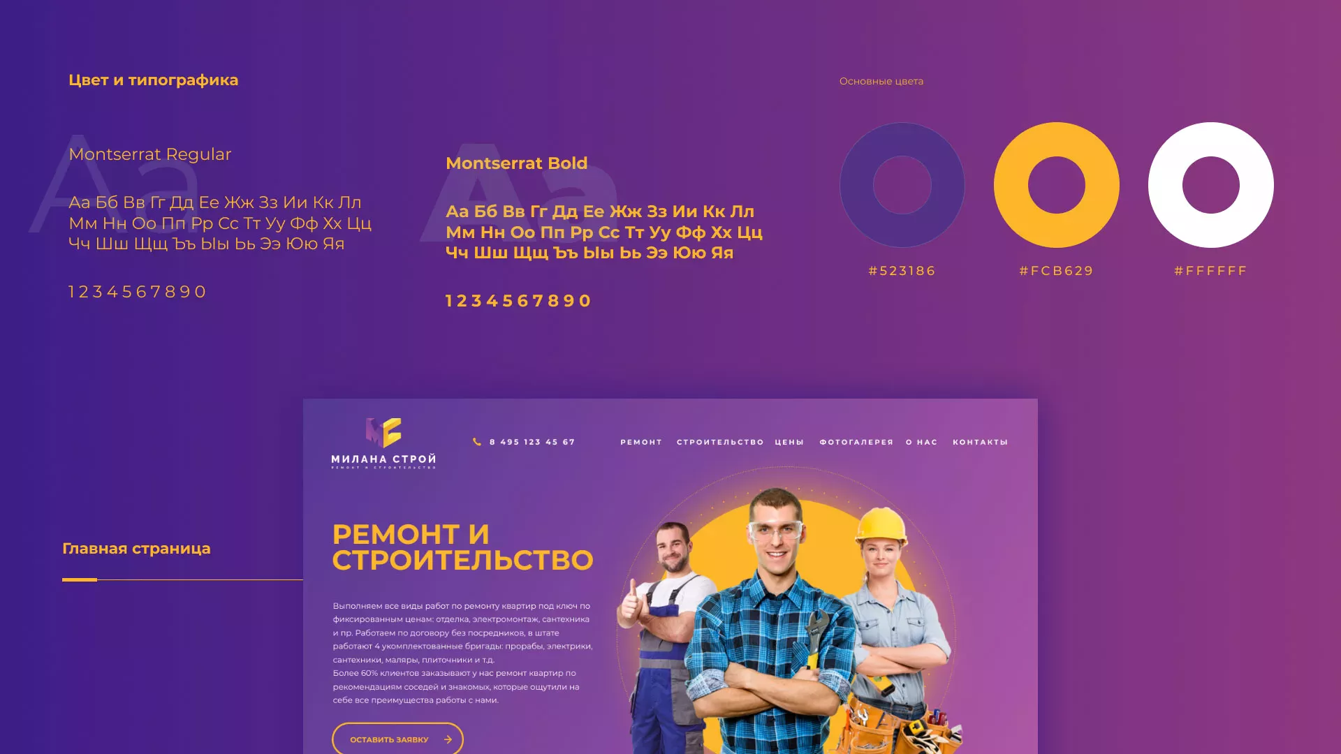 Разработка сайта строительной компании «Милана-Строй» в Козельске
